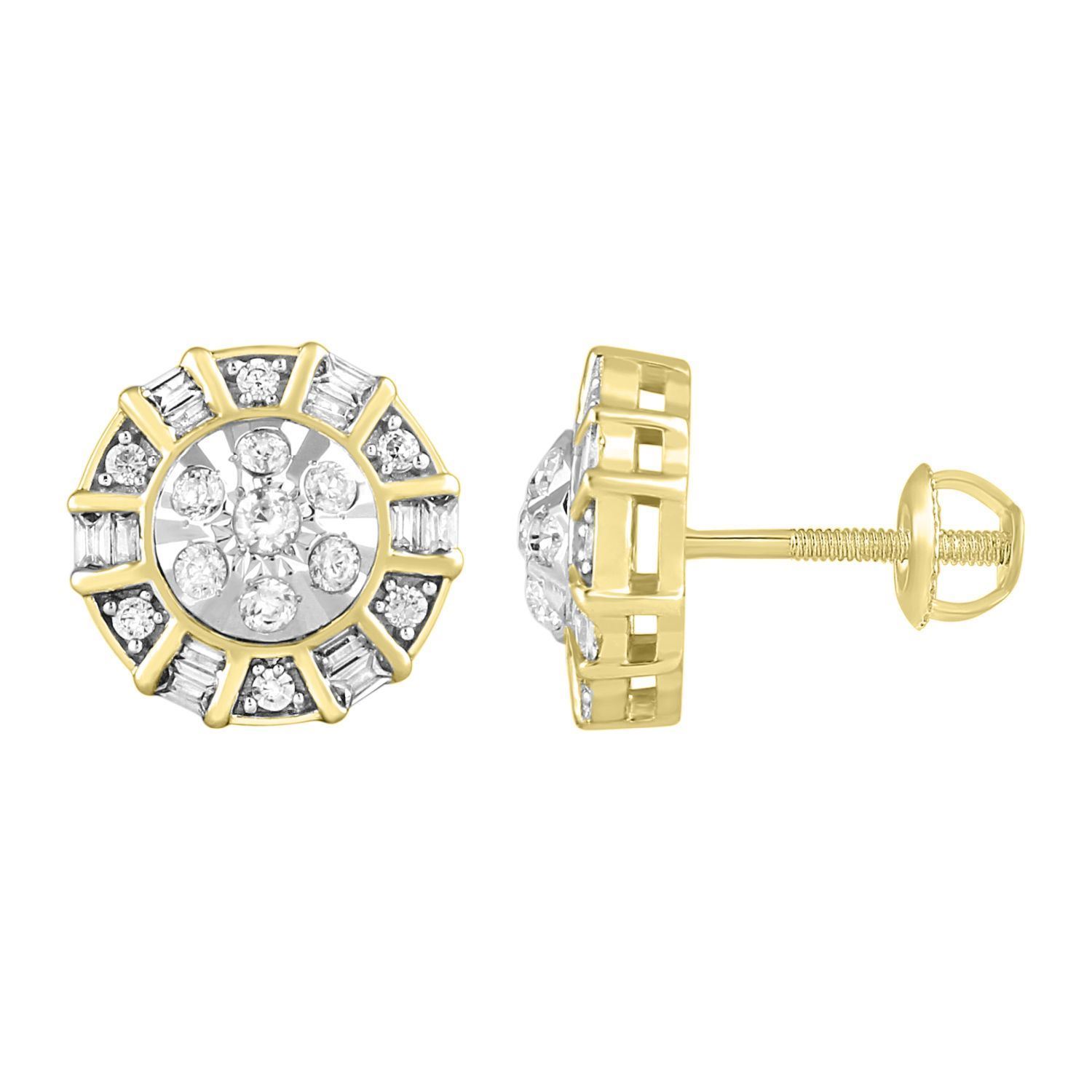 10K Yellow Gold Diamond Earrings