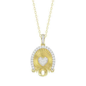 LADIES PENDANT WITH CHAIN 0.25CT ROUND DIAMOND 14K YELLOW GOLD