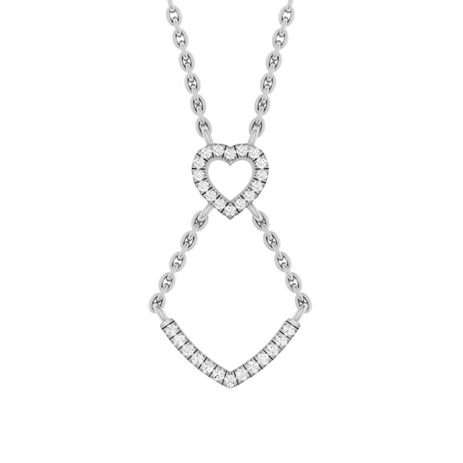 17833567_317912W.jpg LADIES PENDANT WITH CHAIN 0.16CT ROUND DIAMOND 14K WHITE GOLD - Image 1