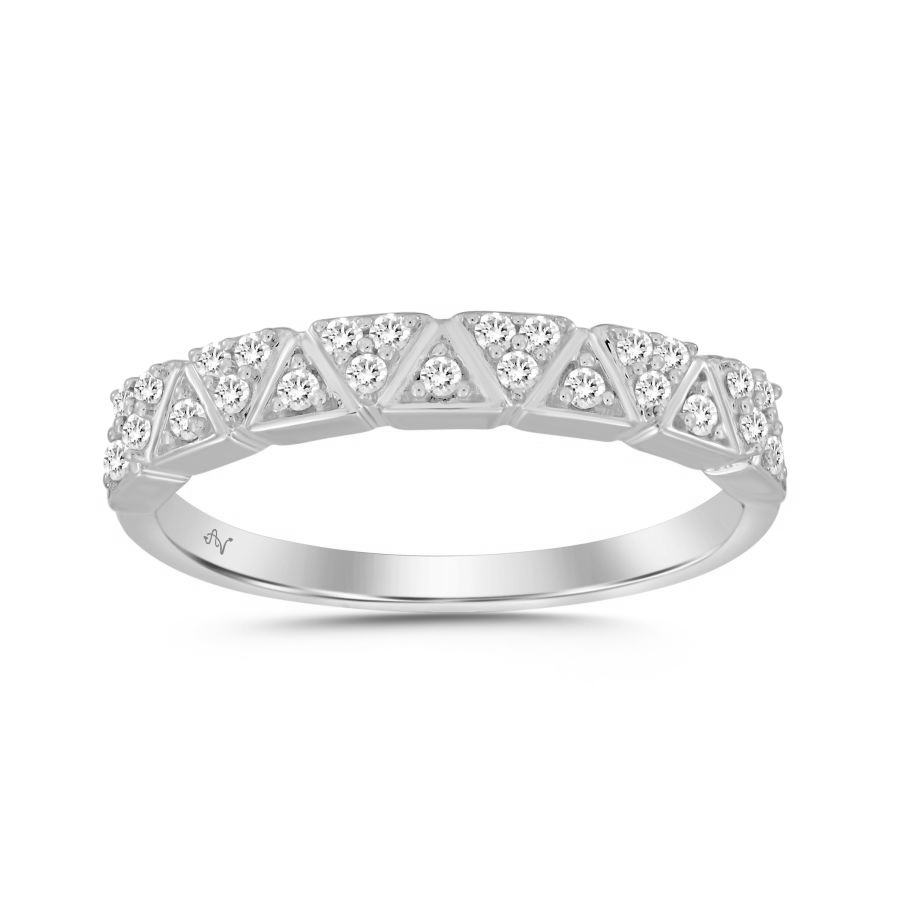 17833583_303183W.jpg LADIES BAND 0.15CT ROUND DIAMOND 14K WHITE GOLD - Image 1