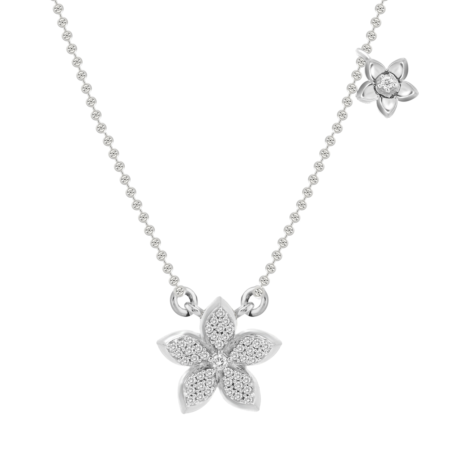 17912580_339884W.jpg LADIES NECKLACE 0.15CT ROUND DIAMOND 14K WHITE GOLD - Image 1