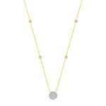 LADIES NECKLACES 0.33CT ROUND DIAMOND 14K YELLOW GOLD