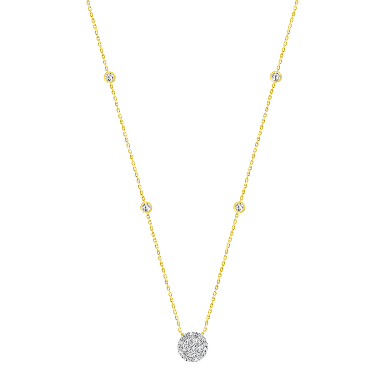 17913498_285596Y.jpg LADIES NECKLACES 0.33CT ROUND DIAMOND 14K YELLOW GOLD - Image 1