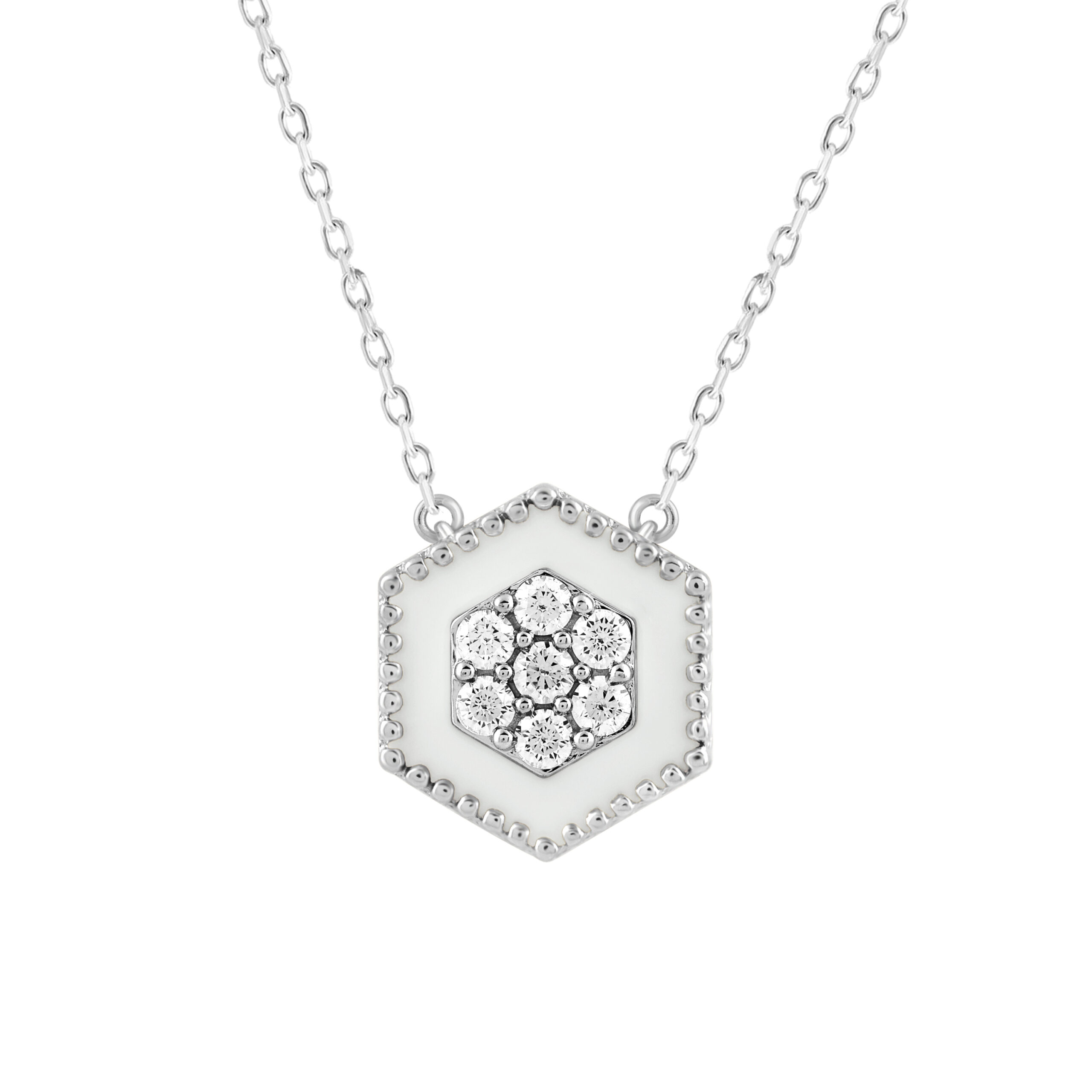 17925679_326796W.jpg LADIES PENDANT WITH CHAIN 0.25CT ROUND DIAMOND 14K WHITE GOLD - Image 1