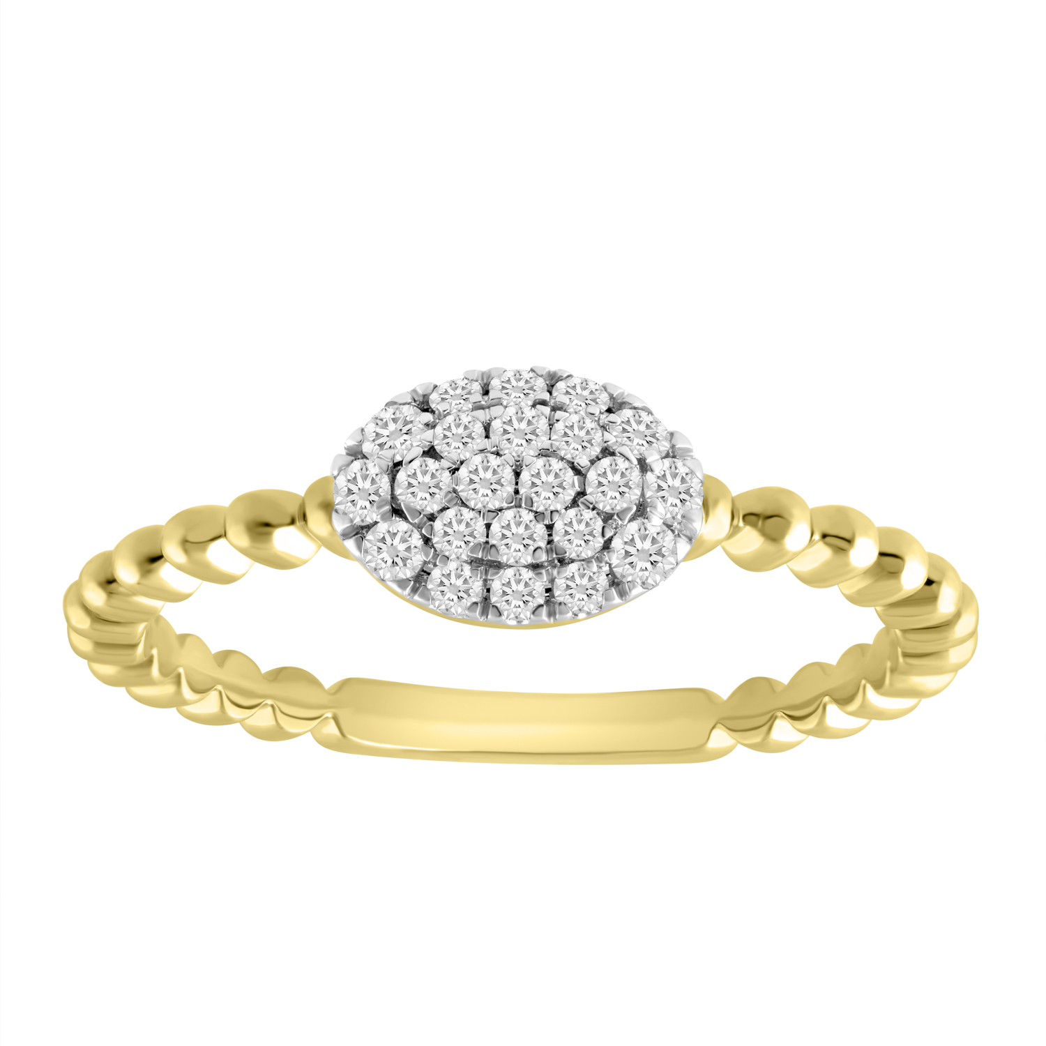 17925681_332465Y.jpg LADIES RING 0.20CT ROUND DIAMOND 14K YELLOW GOLD - Image 1