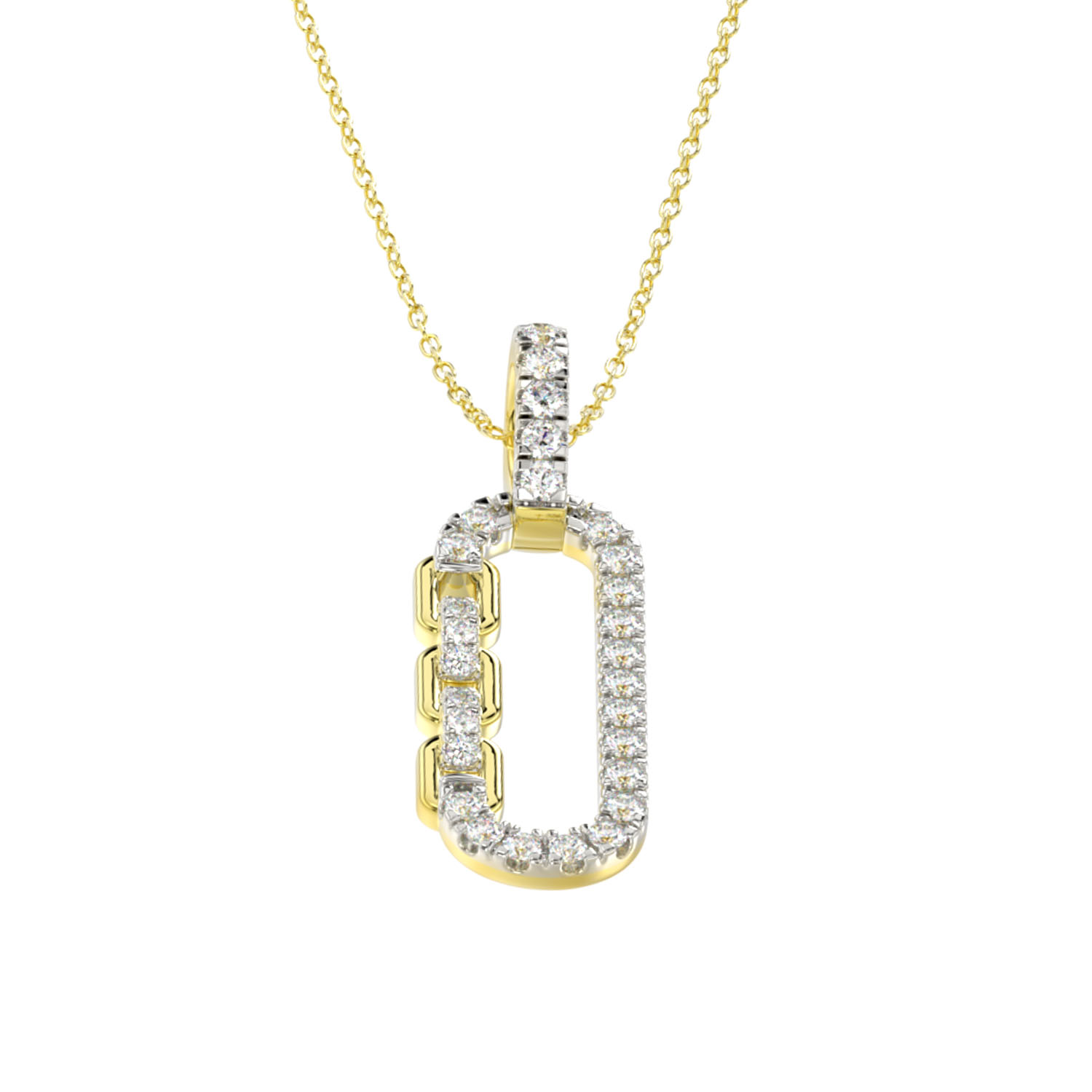 17932233_315107Y.jpg LADIES PENDANT WITH CHAIN 0.20CT ROUND DIAMOND 14K YELLOW GOLD - Image 1