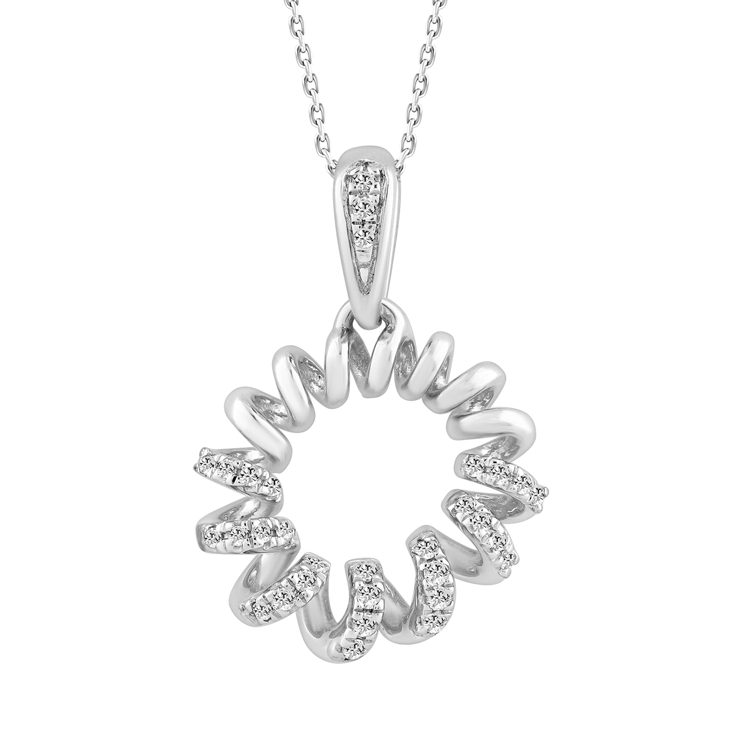 17958096_332573W.jpg LADIES PENDANT 0.10CT ROUND DIAMOND 14K WHITE GOLD - Image 1