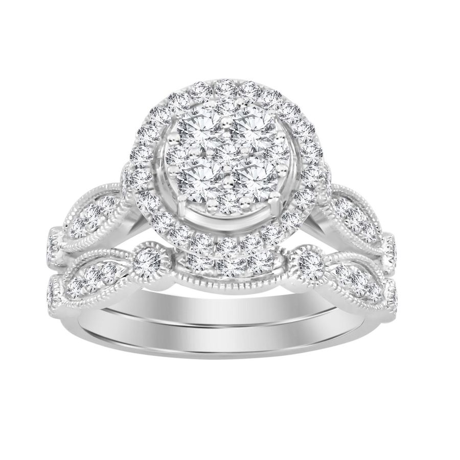 18152991_206860W-28790.jpg LADIES BRIDAL SET 1.00CT ROUND DIAMOND 14K WHITE GOLD - Image 1