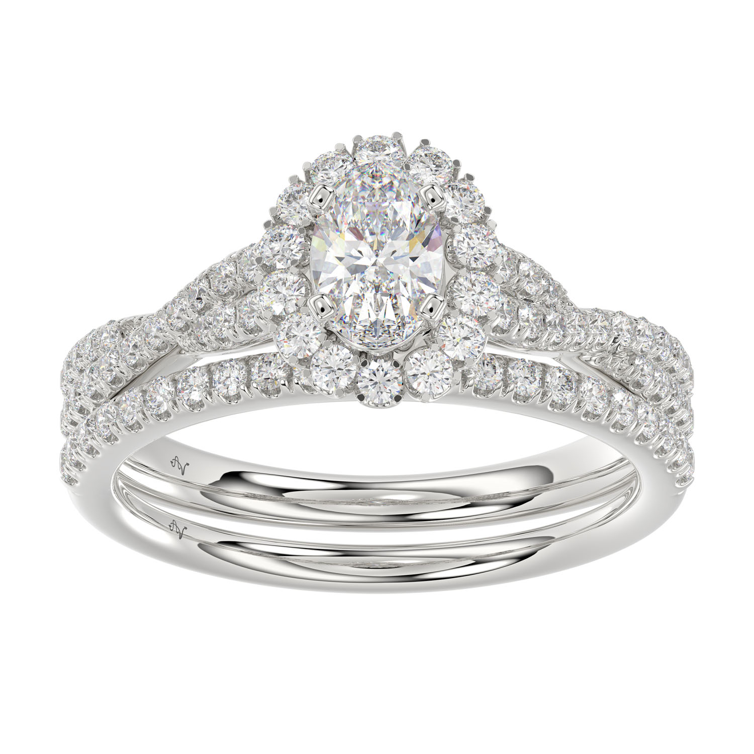 18153026_264282W-A-28863.jpg LADIES BRIDAL SET 1.10CT ROUND DIAMOND 14K WHITE GOLD (SI QUALITY) - Image 1