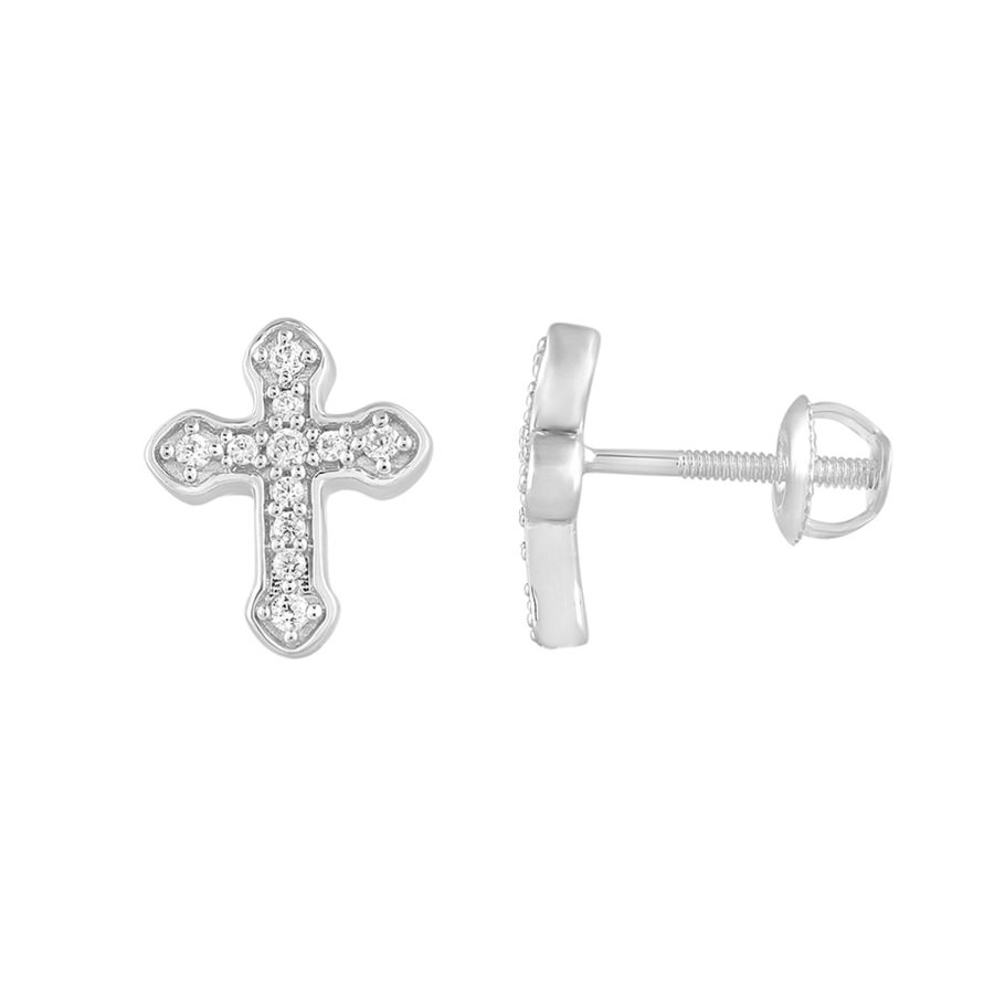 18153106_259682W-29020.jpg LADIES EARRINGS 0.15CT ROUND DIAMOND 10K WHITE GOLD - Image 1
