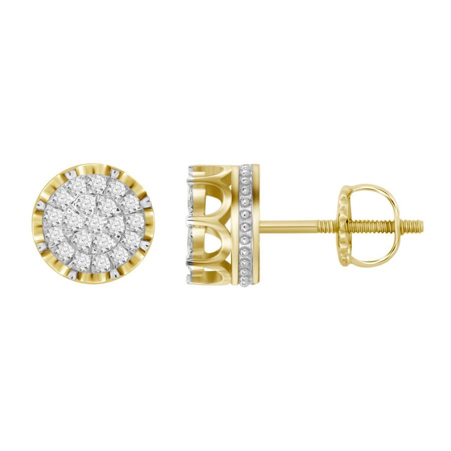 18153358_201681Y-29552.jpg LADIES STUD EARRINGS 1.00CT ROUND DIAMOND 10K YELLOW GOLD - Image 1