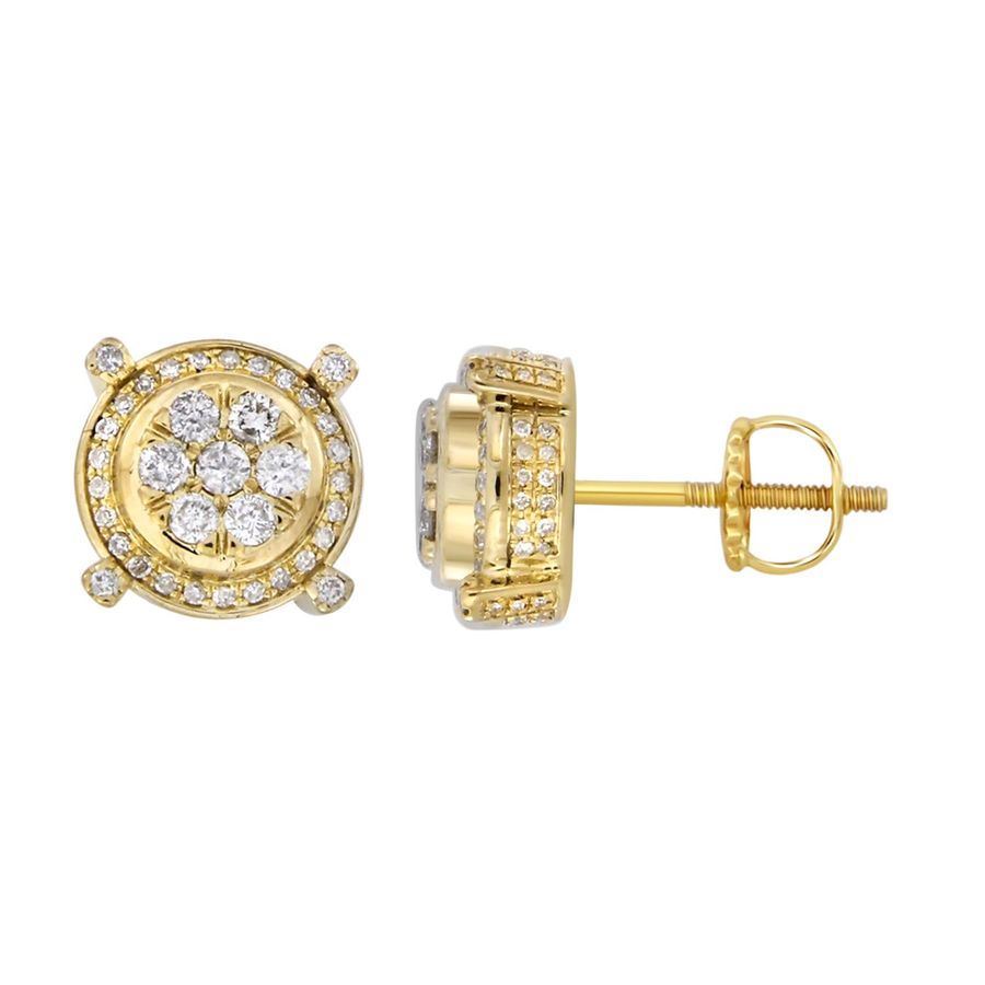 18153361_213130Y-29555.jpg LADIES STUD EARRINGS 1.00CT ROUND DIAMOND 10K YELLOW GOLD - Image 1