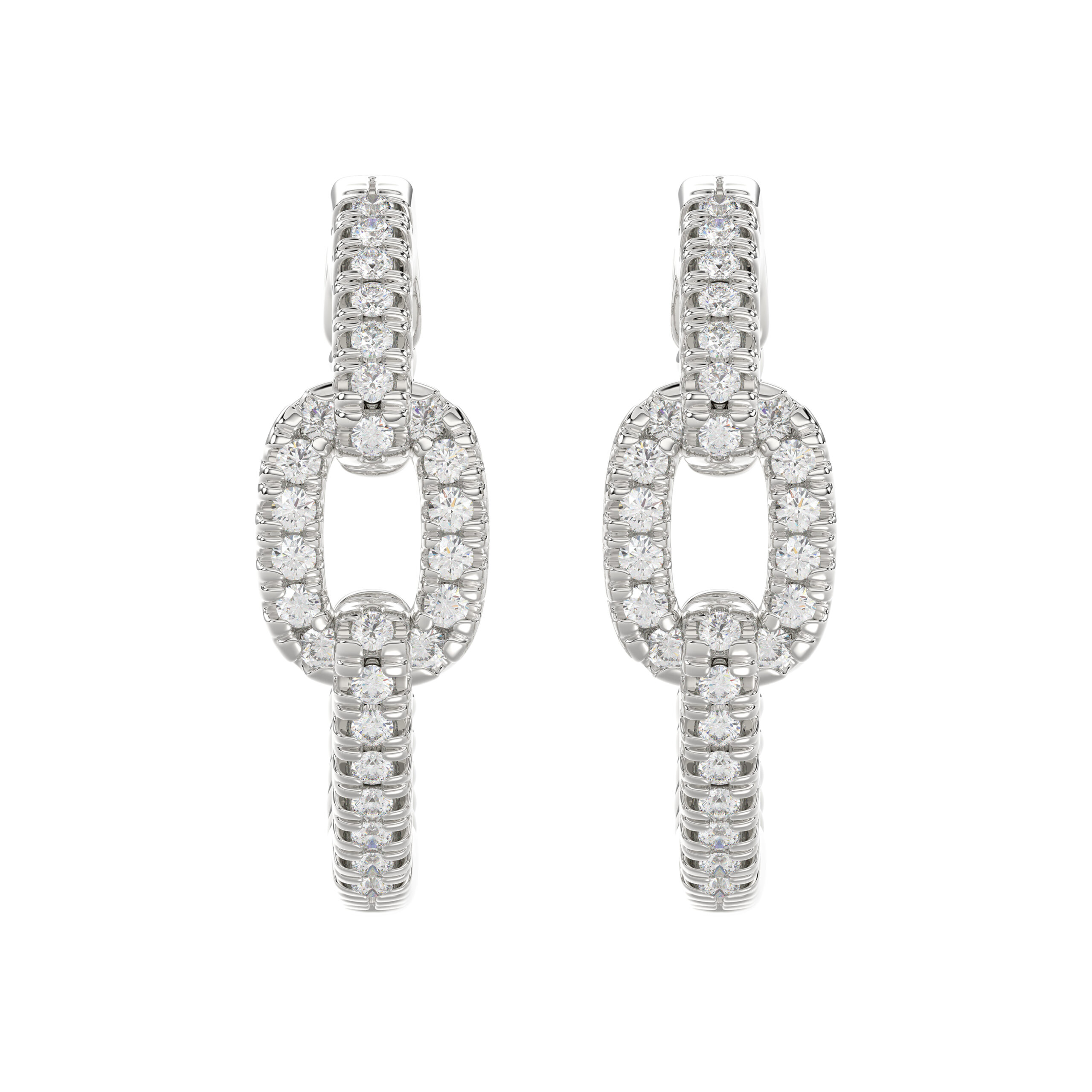 18153450_276160W.jpg Elegant 10K White Gold Fashion Hoop Earrings Featuring 0.15Ct Round Diamonds With Brilliant Sparkle And Timeless Design. - Image 1