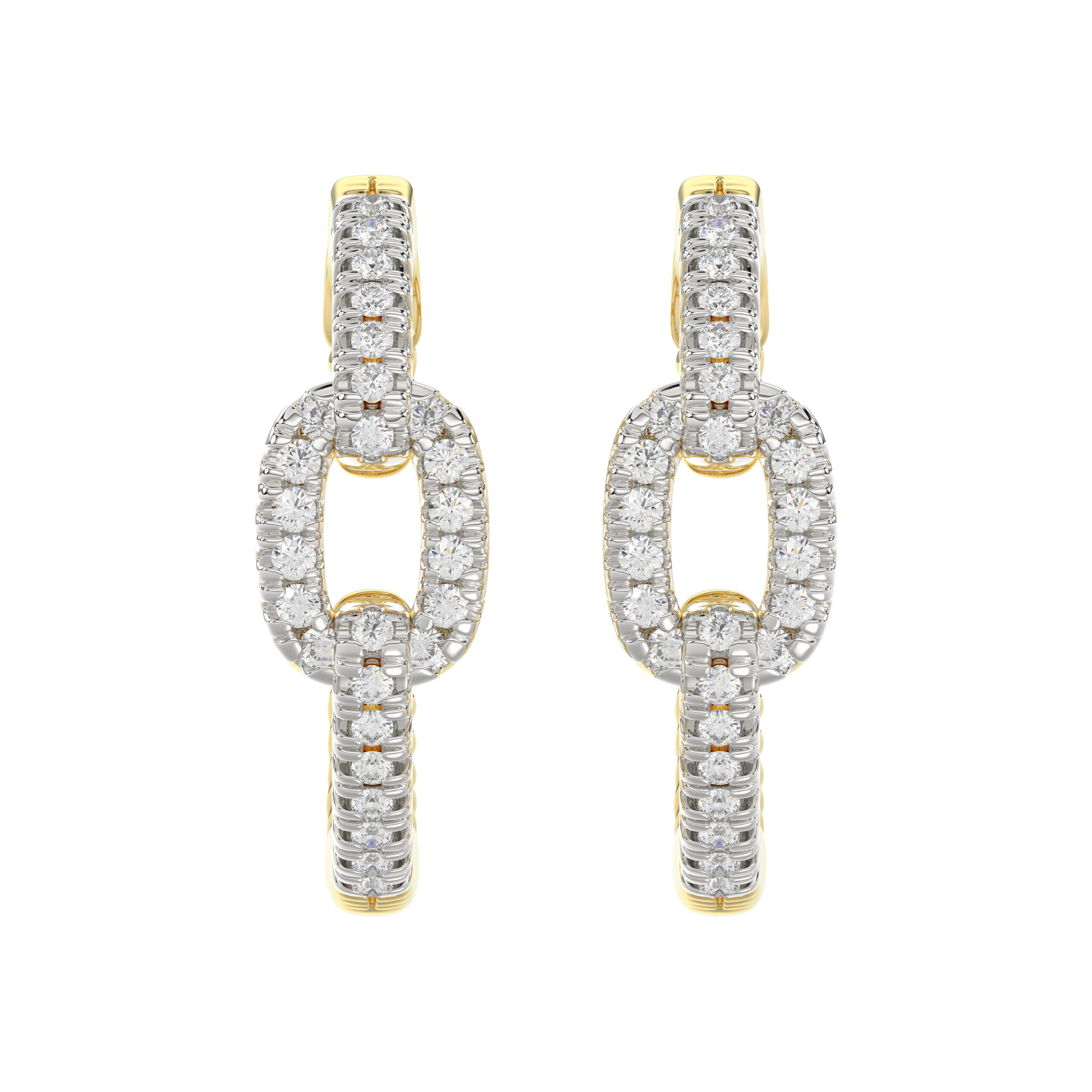18153453_276160Y.jpg Elegant 10K Yellow Gold Fashion Hoop Earrings Featuring 0.15Ct Round Diamonds With Brilliant Sparkle And Timeless Design. - Image 1