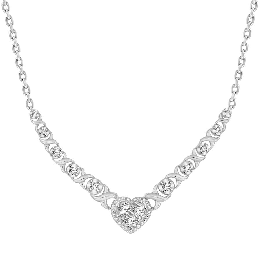 18153832_237172W-30993.jpg LADIES NECKLACE 0.35CT ROUND DIAMOND 10K WHITE GOLD - Image 1