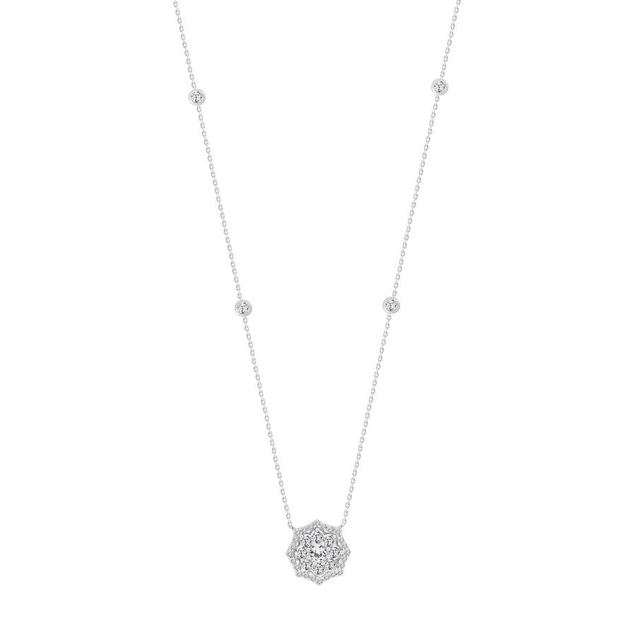 18153846_288312W-A-31044.jpg LADIES NECKLACE 1.00CT ROUND DIAMOND 14K WHITE GOLD (SI QUALITY) - Image 1