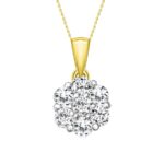 LADIES PENDANT WITH CHAIN 0.33CT ROUND DIAMOND 14K YELLOW GOLD