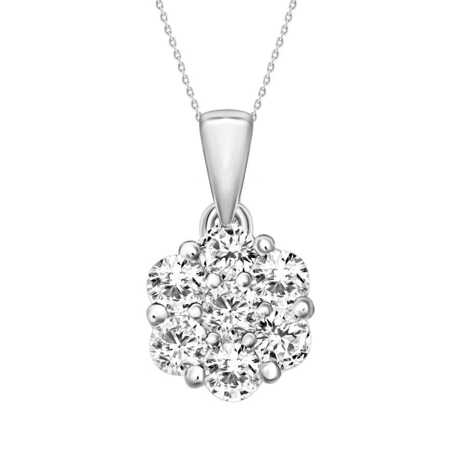 18153935_67582W-31591.jpg LADIES PENDANT WITH CHAIN 0.75CT ROUND DIAMOND 14K WHITE GOLD - Image 1