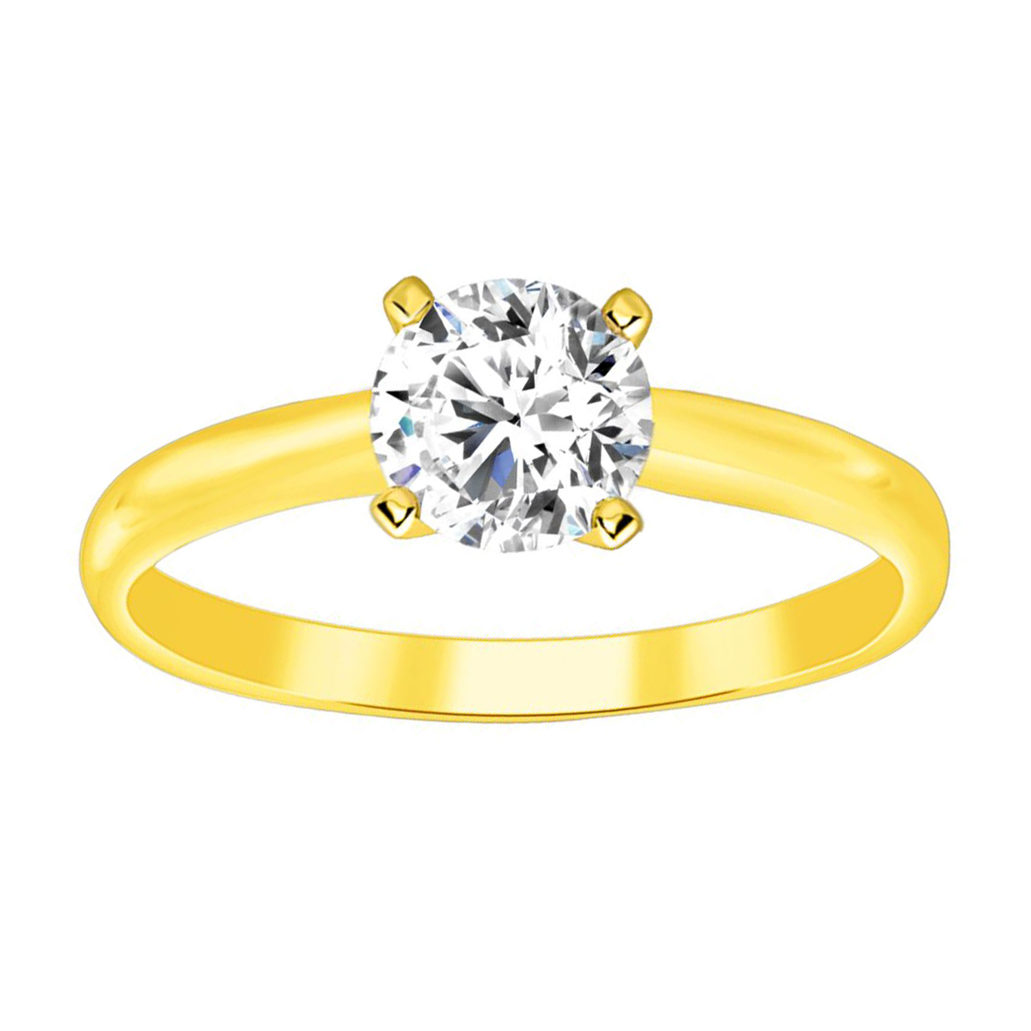 18154381_57366Y-32874.jpg LADIES SOLITAIRE RING 0.50CT ROUND DIAMOND 14K YELLOW GOLD - Image 1