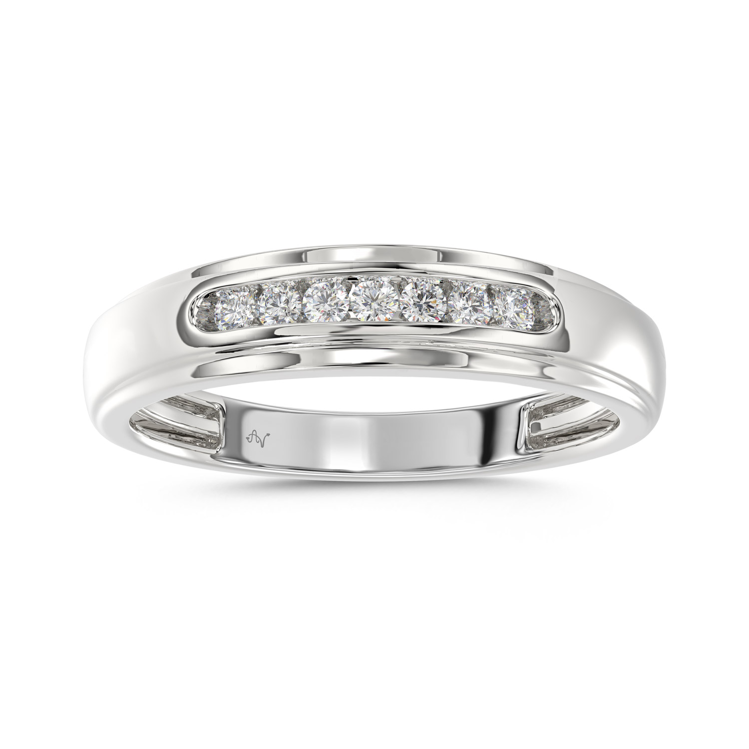18154426_74304W-32931.jpg MEN'S BAND 0.25CT ROUND DIAMOND 10K WHITE GOLD - Image 1