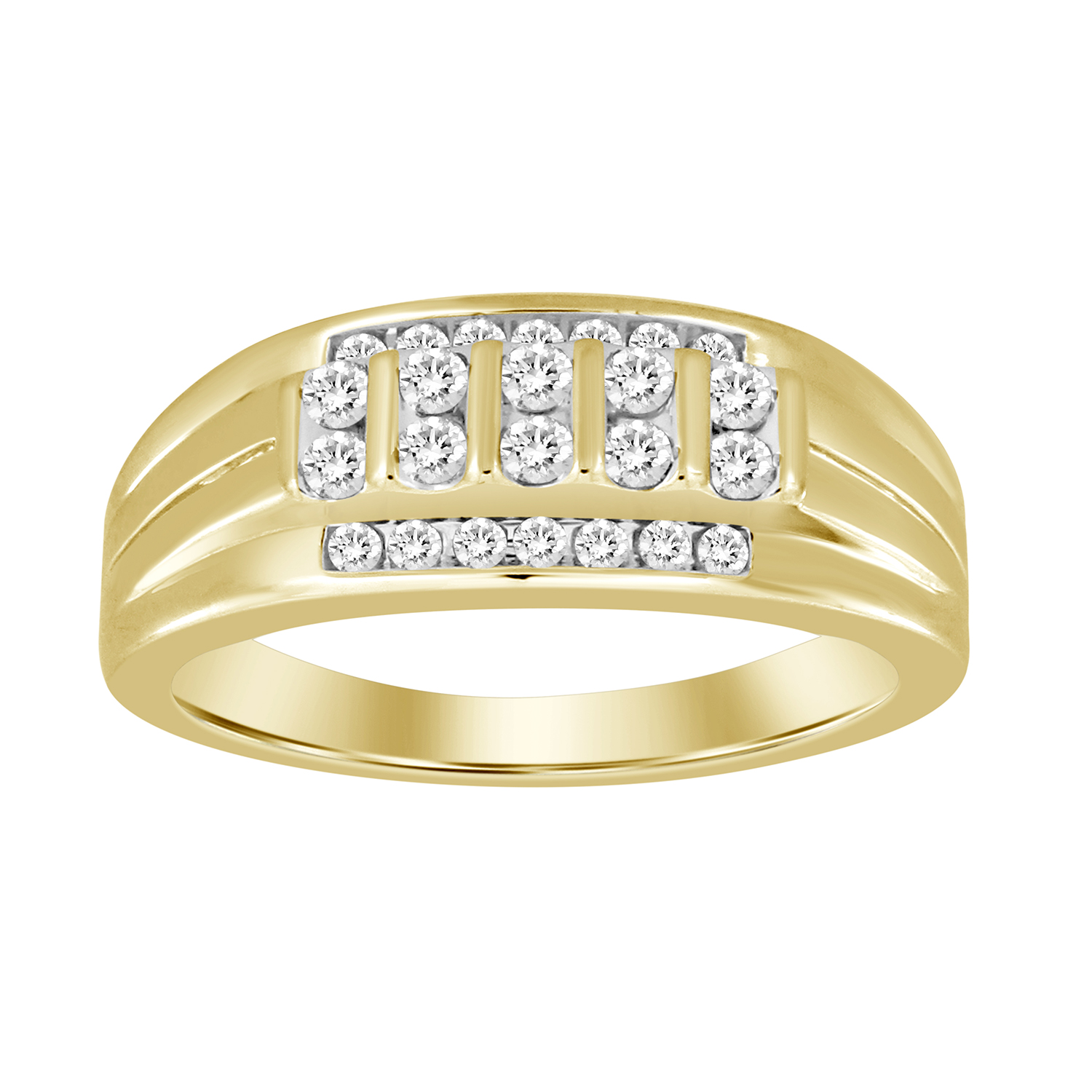 18154447_78664Y-32945.jpg MEN'S BAND 0.50CT ROUND DIAMOND 10K YELLOW GOLD - Image 1