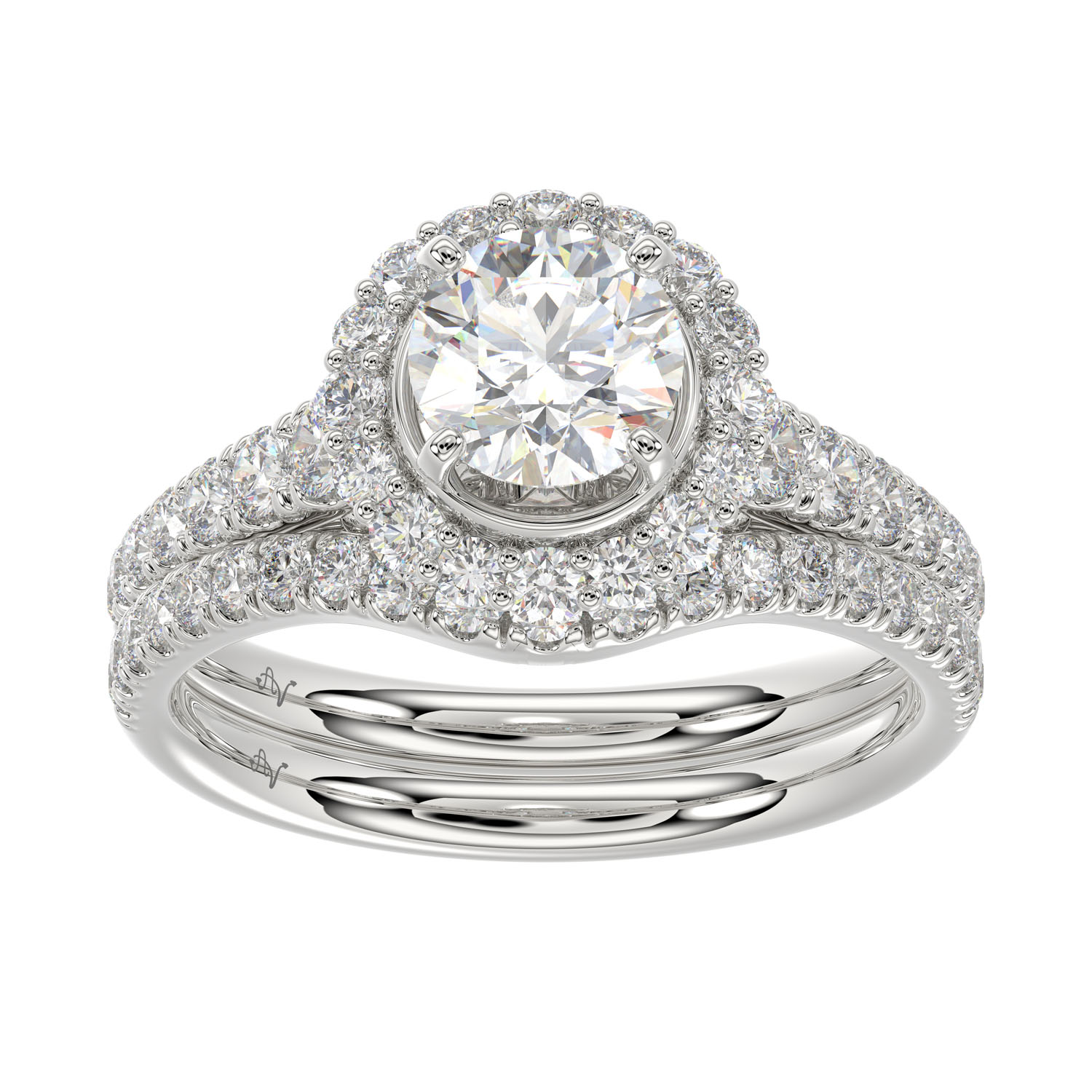 18154805_276954W-AB-33560.jpg LADIES SEMI MOUNT BRIDAL SET 1.00CT ROUND DIAMOND 14K WHITE GOLD (SI QUALITY) (CENTER STONE 1.00CT ROUND DIAMOND) - Image 1