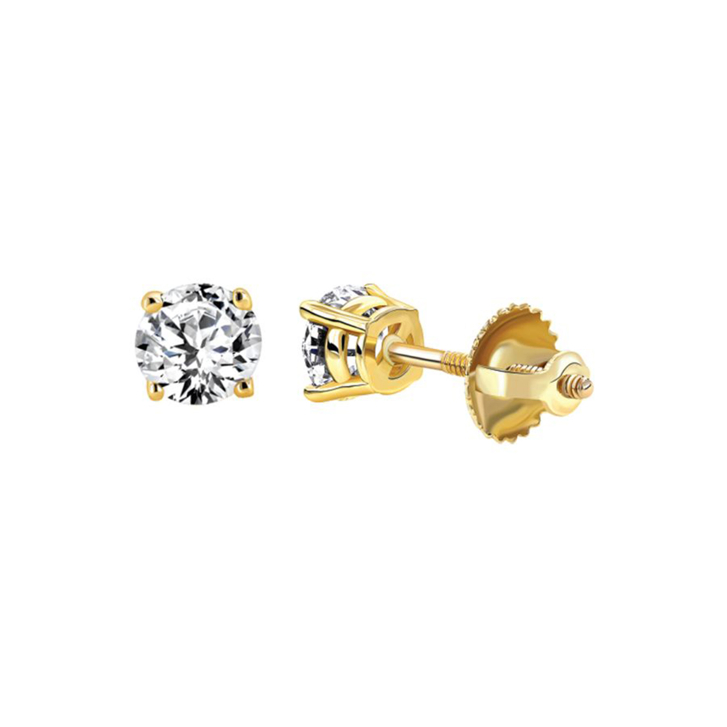18154851_49248Y-33613.jpg LADIES SOLITAIRE EARRINGS 0.33CT ROUND DIAMOND 14K YELLOW GOLD - Image 1