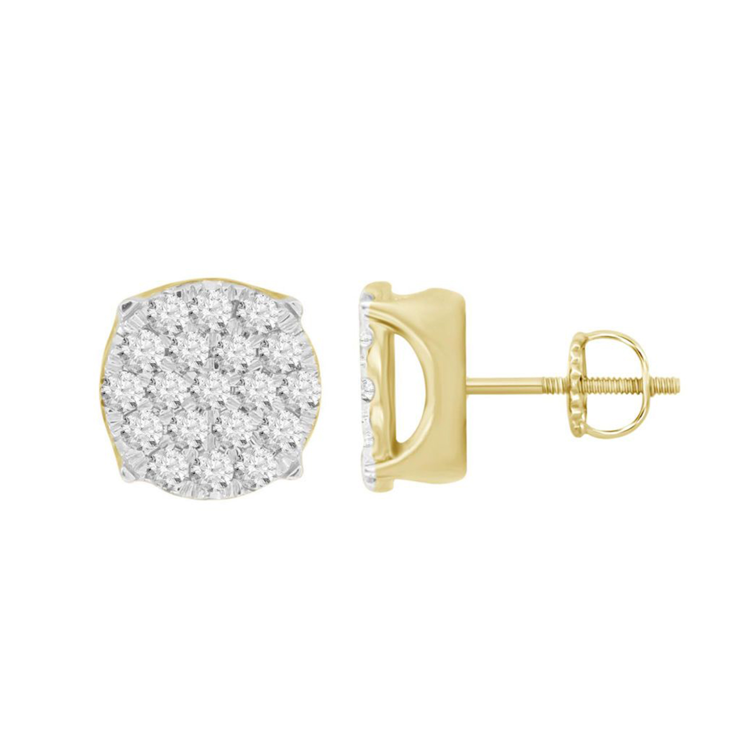 18154946_83365Y-33748.jpg LADIES EARRINGS 1.00CT ROUND DIAMOND 10K YELLOW GOLD - Image 1