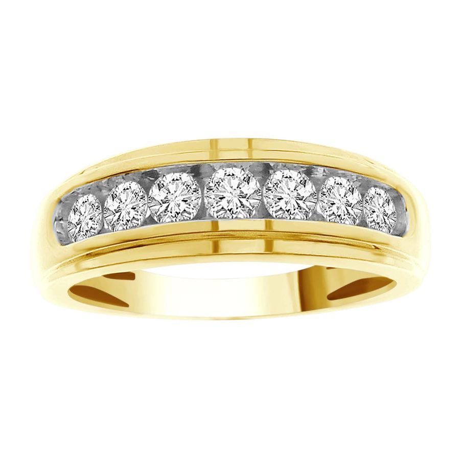 18154972_74147Y-33845.jpg MEN'S BAND 0.75CT ROUND DIAMOND 10K YELLOW GOLD - Image 1