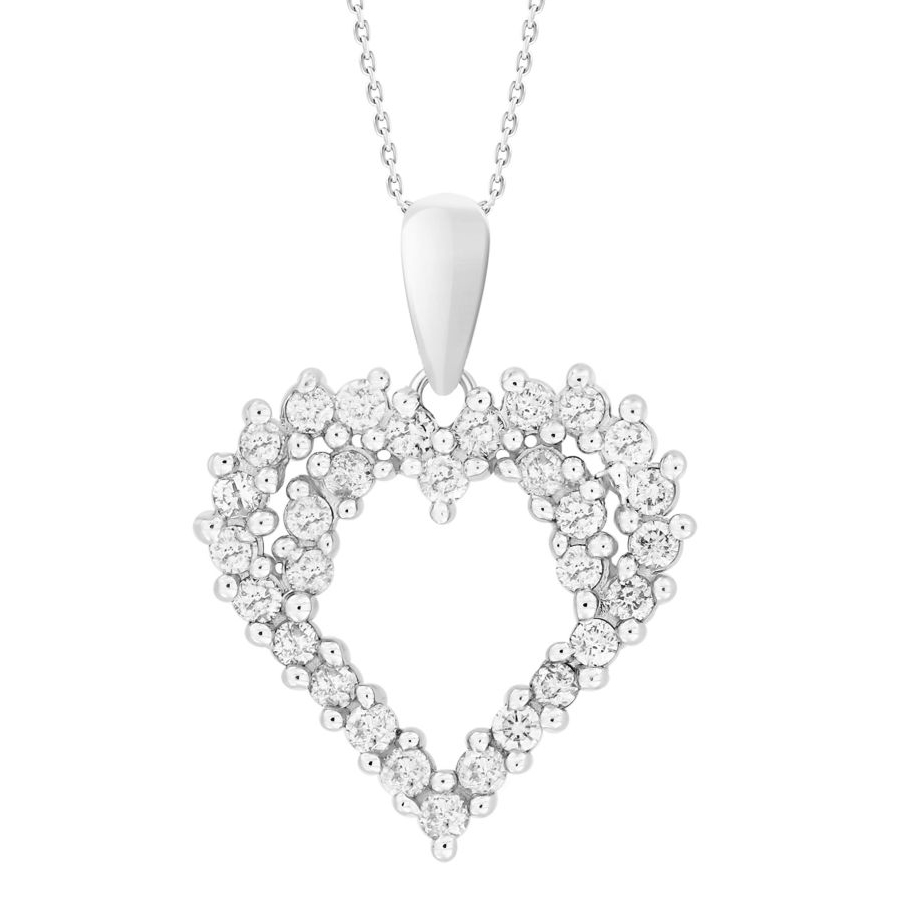 18154982_237105W-34051.jpg LADIES PENDANT WITH CHAIN 0.25CT ROUND DIAMOND 14K WHITE GOLD - Image 1