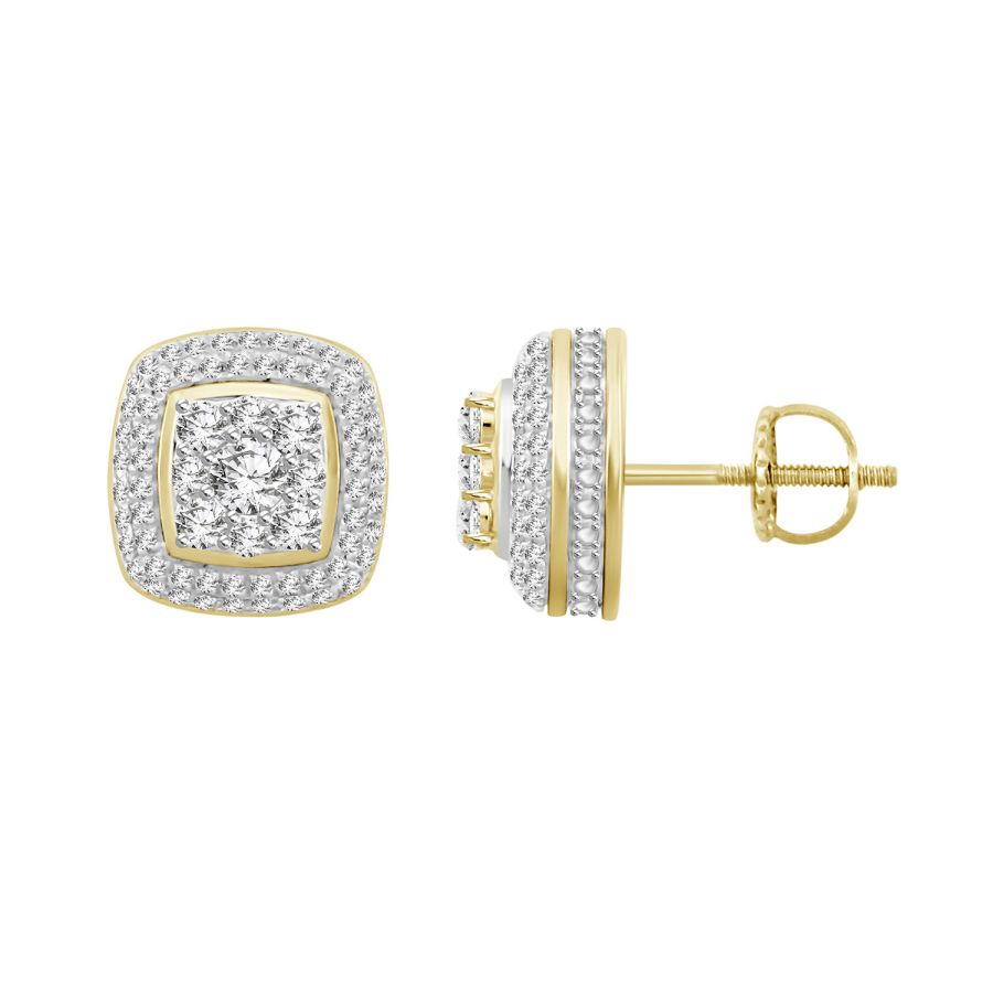 18155046_235583Y-34511.jpg LADIES STUD EARRINGS 1.00CT ROUND DIAMOND 10K YELLOW GOLD - Image 1