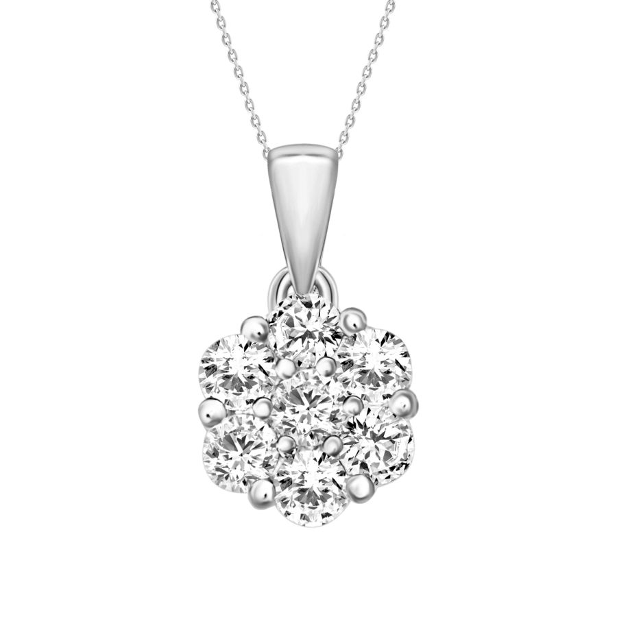 18155097_84457W-34771.jpg LADIES PENDANT WITH CHAIN 0.15CT ROUND DIAMOND 14K WHITE GOLD - Image 1