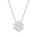 LADIES  PENDANT 0.50CT ROUND DIAMOND 14K WHITE GOLD