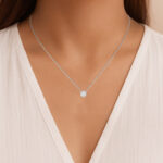 LADIES  PENDANT 0.50CT ROUND DIAMOND 14K WHITE GOLD - Image 4