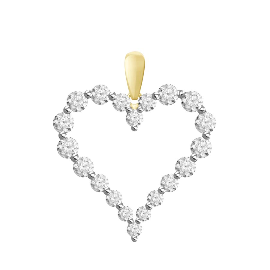 18155149_205352Y-A-36208.jpg LADIES HEART PENDANT WITH CHAIN 0.50CT ROUND DIAMOND 14K YELLOW GOLD (SI QUALITY) - Image 1