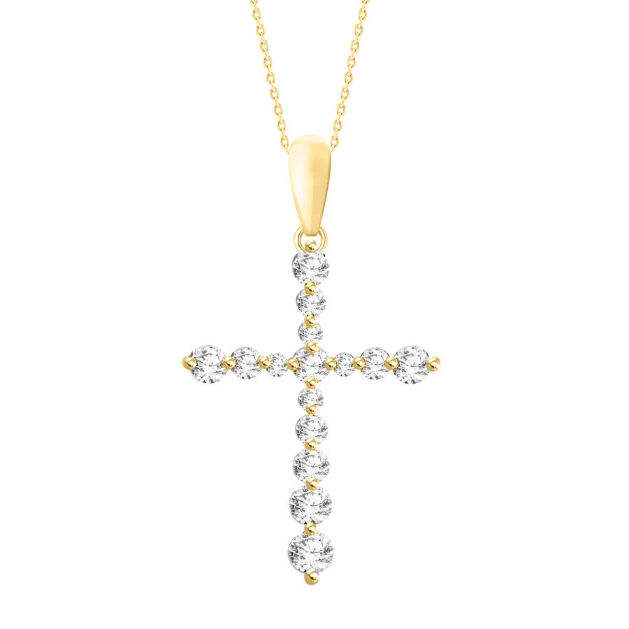 18155204_241914Y-A-39781.jpg LADIES PENDANT WITH CHAIN 0.50CT ROUND DIAMOND 14K YELLOW GOLD (SI QUALITY) - Image 1