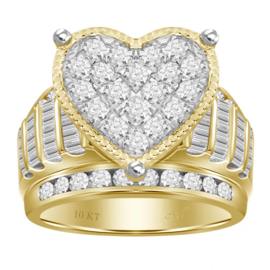 18155223_247394Y-40249.jpg LADIES RING 3.00CT ROUND/BAGUETTE DIAMOND 10K YELLOW GOLD - Image 1