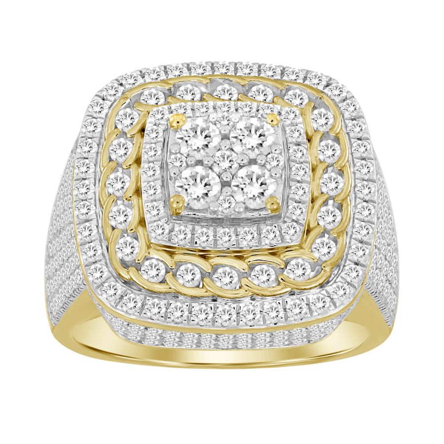 18155245_252959Y-40886.jpg MEN'S RING 2.00CT ROUND DIAMOND 10K YELLOW GOLD - Image 1