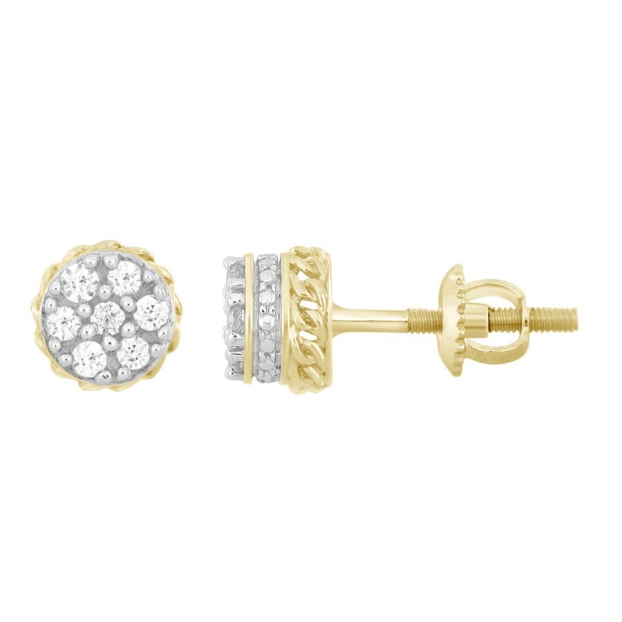 18155257_262442Y-41847.jpg LADIES EARRINGS 0.15CT ROUND DIAMOND 10K YELLOW GOLD - Image 1