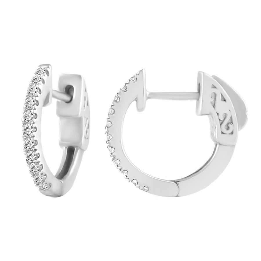 18155277_274379W-42800.jpg LADIES HOOP EARRINGS 0.25CT ROUND DIAMOND 10K WHITE GOLD - Image 1