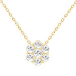 LADIES PENDANT WITH CHAIN 0.50CT ROUND DIAMOND 14K YELLOW GOLD (SI QUALITY)