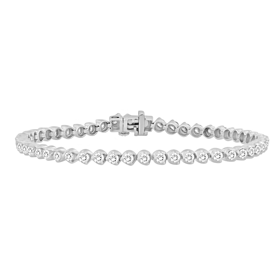 18155395_82192W-A-46751.jpg LADIES BRACELET 3.00CT ROUND DIAMOND 14K WHITE GOLD - Image 1