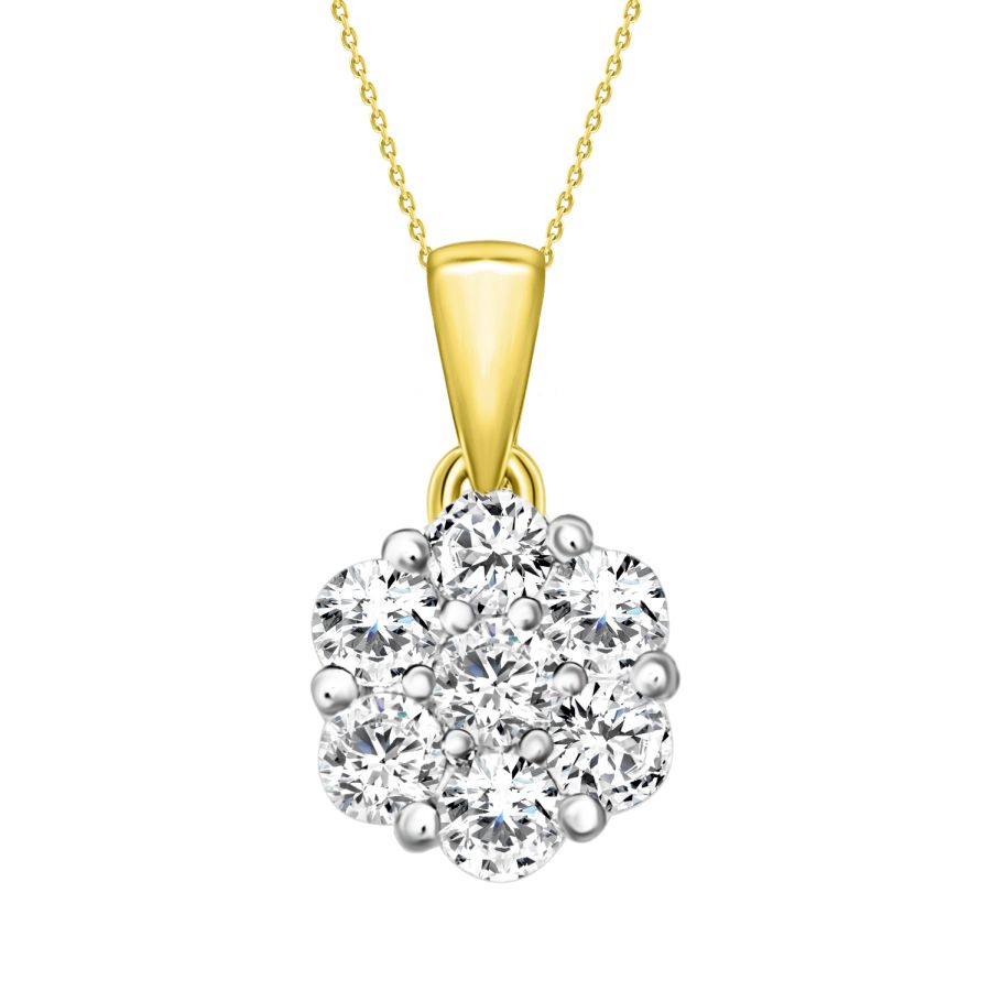 18155497_68111Y-A-53552.jpg LADIES PENDANT WITH CHAIN 1.00CT ROUND DIAMOND 14K YELLOW GOLD - Image 1