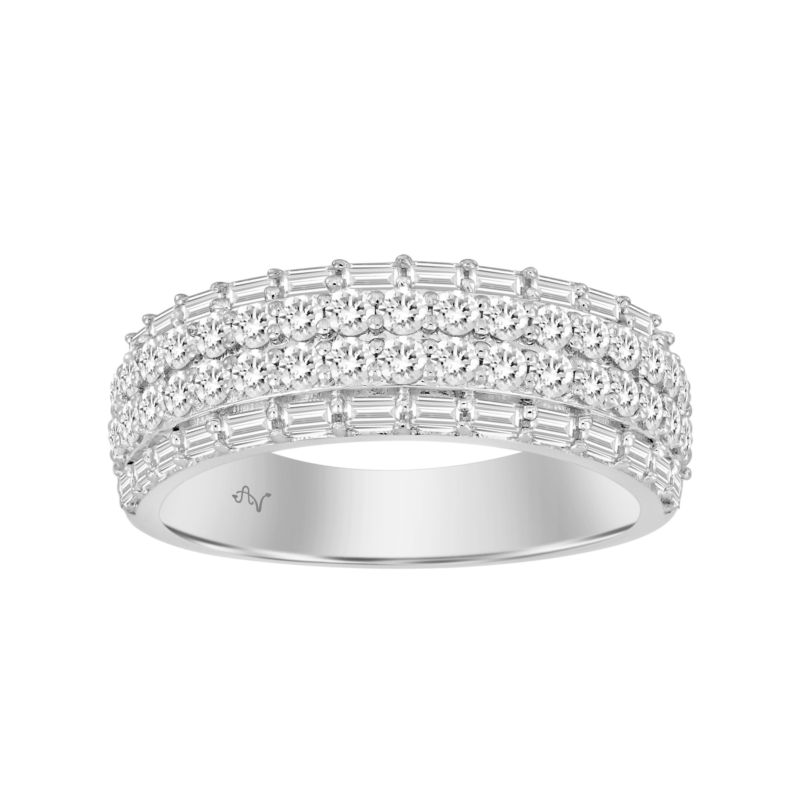 18155532_298588W-A-58009.jpg MEN'S BAND 1.50CT ROUND/BAGUETTE DIAMOND 14K WHITE GOLD - Image 1