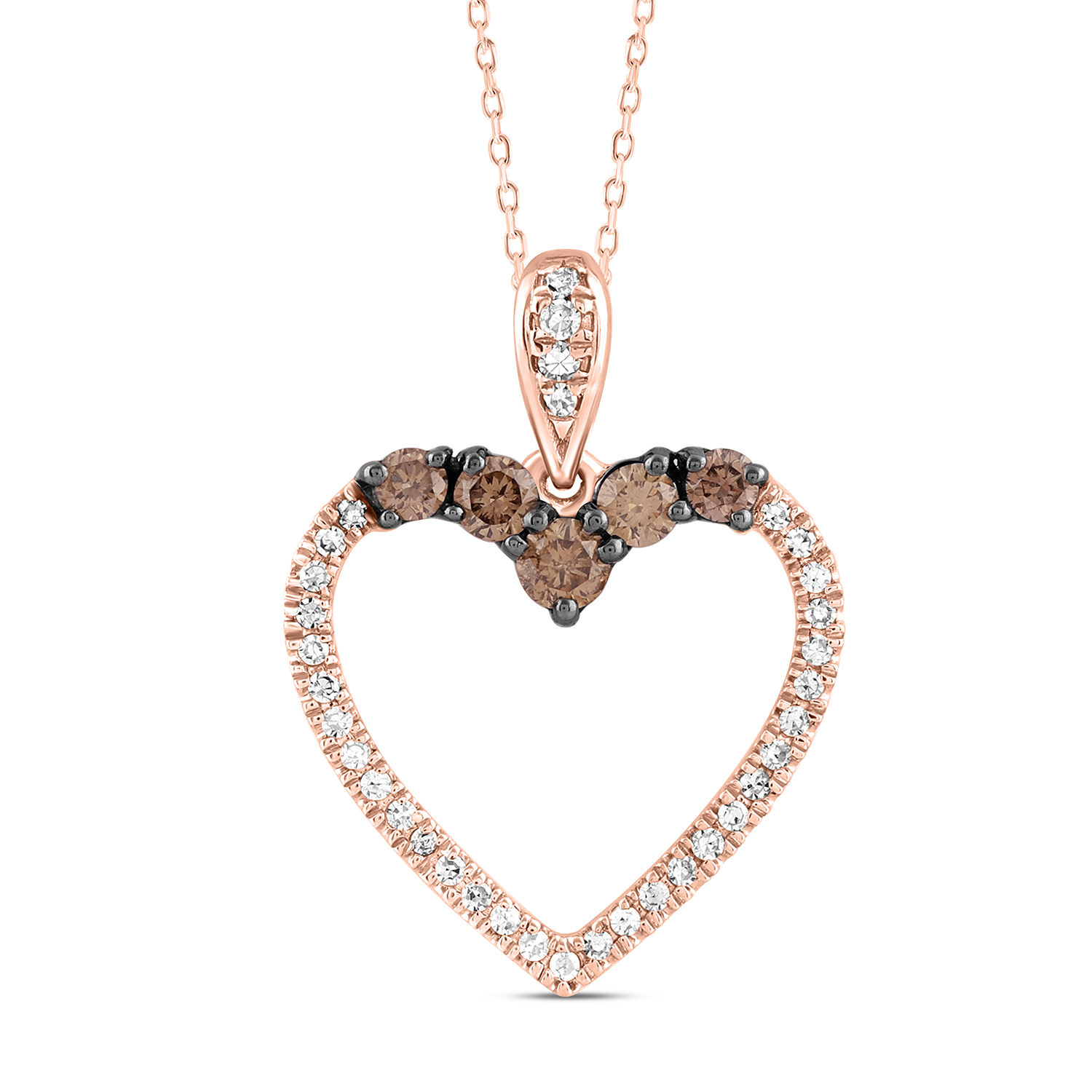 18155613_306928R-A-58963.jpg LADIES PENDANT 0.33CT ROUND/DARK BROWN DIAMOND 14K ROSE GOLD - Image 1