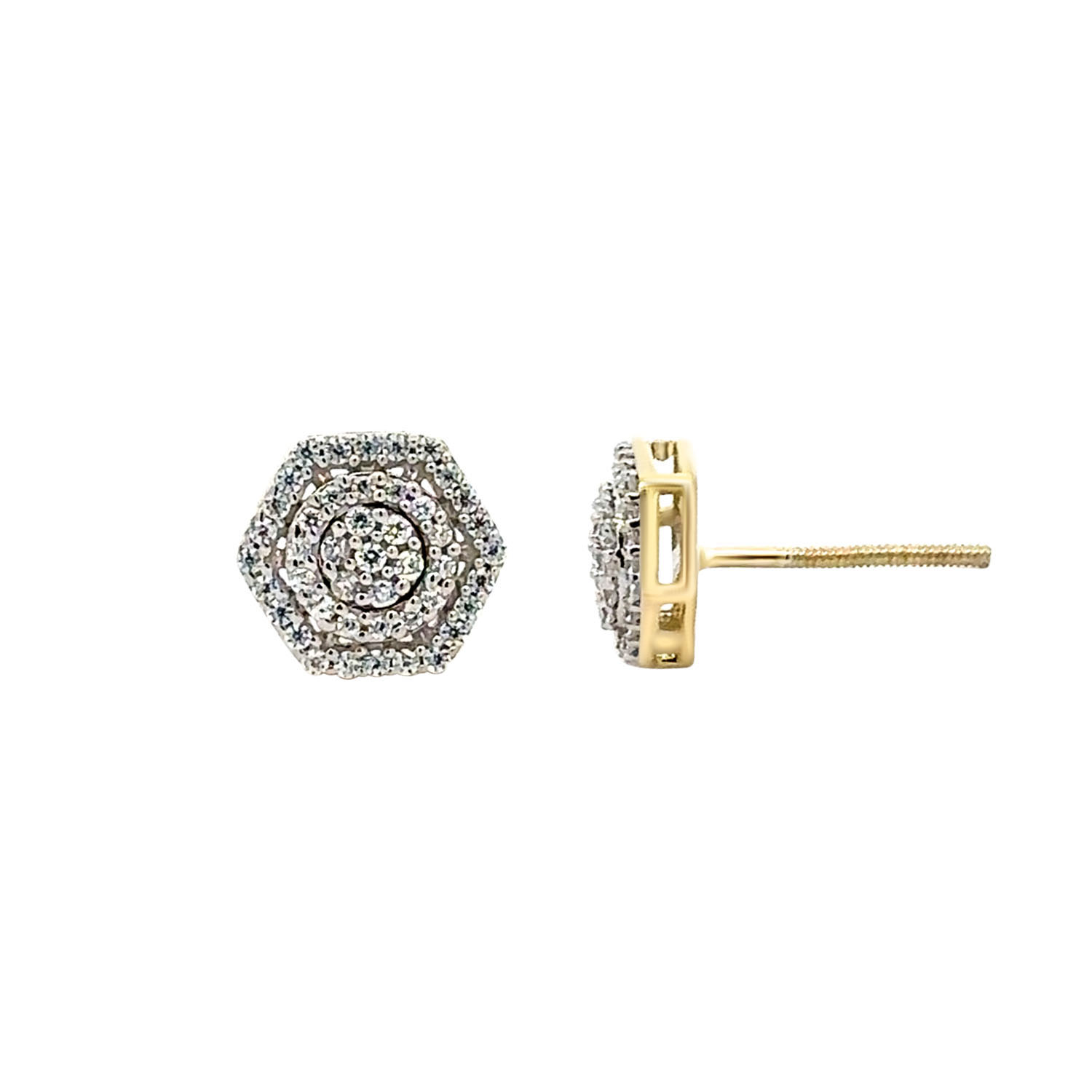 18155800_330446Y-4939459.jpg LADIES EARRINGS 0.33CT ROUND DIAMOND 10K YELLOW GOLD - Image 1