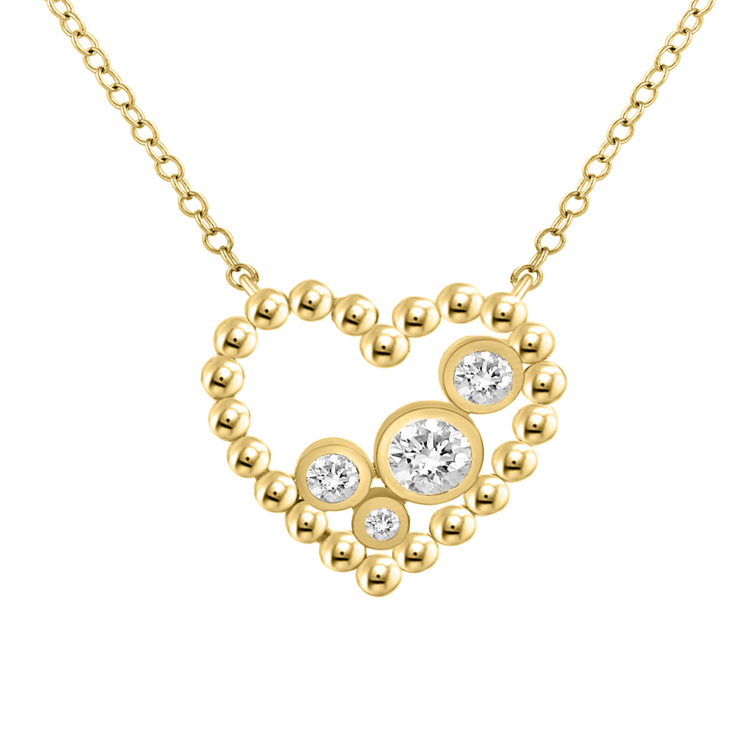 18155960_340313Y-4939775.jpg LADIES NECKLACE 0.15CT ROUND DIAMOND 10K YELLOW GOLD - Image 1