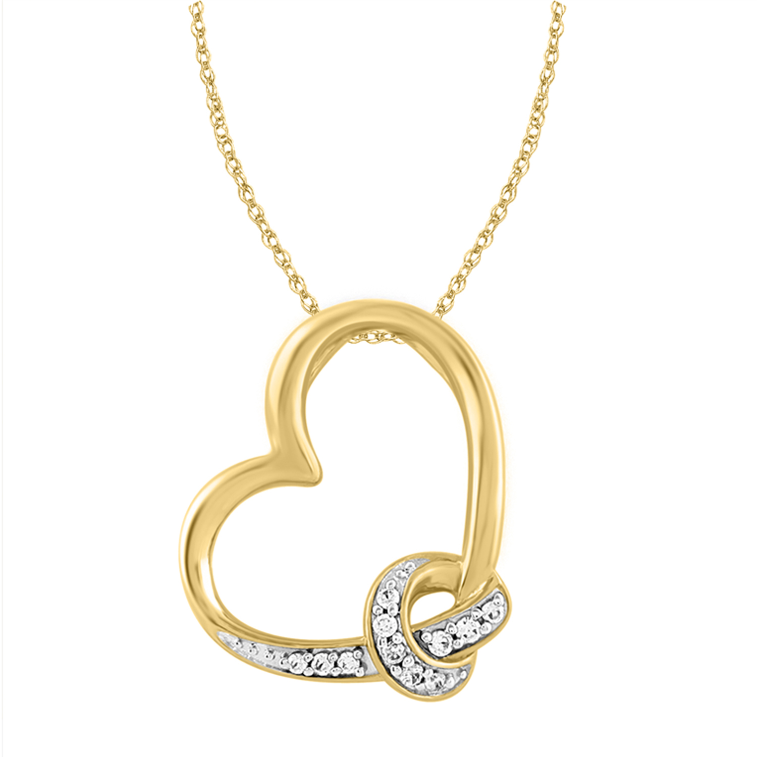 18156012_314104Y-4942001.jpg LADIES PENDANT 0.10CT ROUND DIAMOND 10K YELLOW GOLD - Image 1