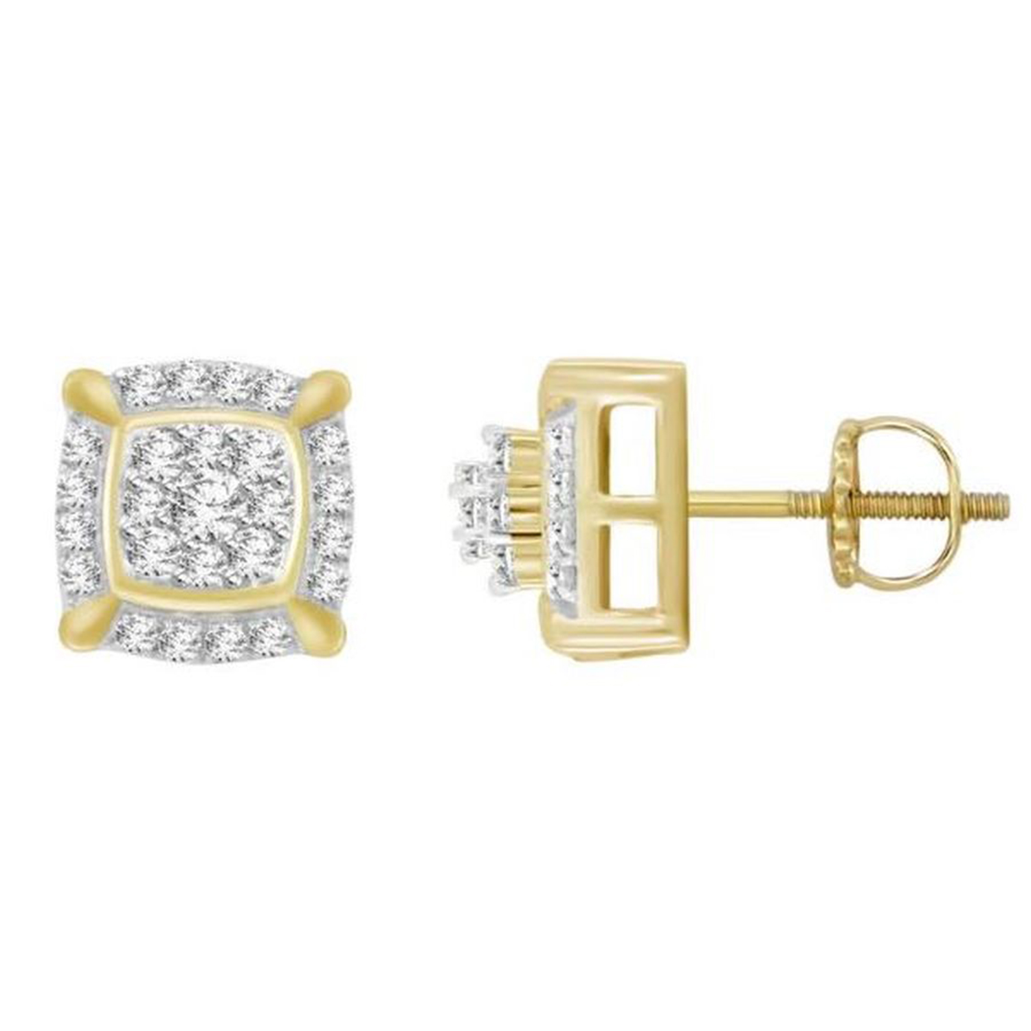 18244984_225568Y-38206.jpg LADIES EARRINGS 0.25CT ROUND DIAMOND 10K YELLOW GOLD - Image 1