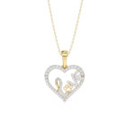 LADIES PENDANT WITH CHAIN 0.15CT ROUND/RUBY DIAMOND 14K ROSE GOLD (RUBY ROUND DIAOND- 0.10CT)